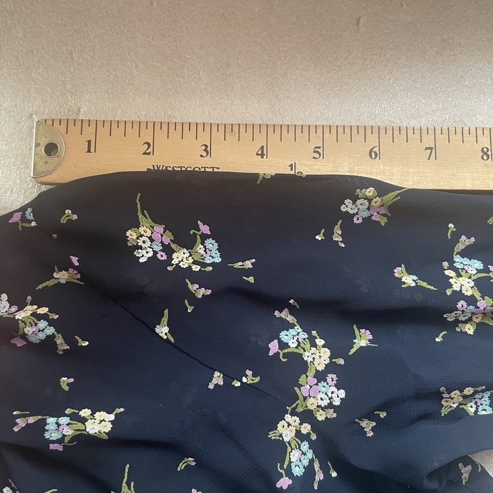 Laura Ashley Shirt Women S Black Floral Long Sleeve Whimsigoth Button Up Blouse - Picture 8 of 13